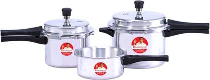 WONDERCHEF Platinum Pressure cookers combo 2L,3L & 5L 2 L, 3 L, 5 L Inner Lid Induction Bottom Pressure Cooker