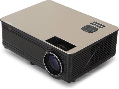VIEWZONE Projector V7 4K Supported LED Full HD Supported, Compatible with Smartphone Projector 1920*1080P Resolution, 156” Display, 2400 Lumen, 50000 Hrs LED Lamp Life, HDMI/USB/VGA/Aux/AV Support, Built-in Speaker, Lightweight Projector with Remote Control (Black) (5500 lm) Portable Projector