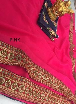 Digital Print Fashion Georgette Saree with Unstitched Blouse