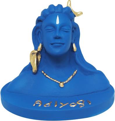 Adiyogi Shiv for Car Dashboard Large Blue 10 cm Religious Idol & Figurine