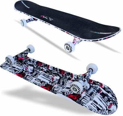 Jaspo Hurricane Red Skull Suitable for Age Group Above 8 Years 31 inch x 8 inch Skateboard