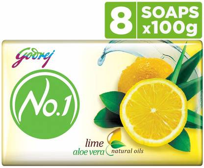 Godrej No.1 Lime and Aloe Vera, 100 g (Pack of 8)