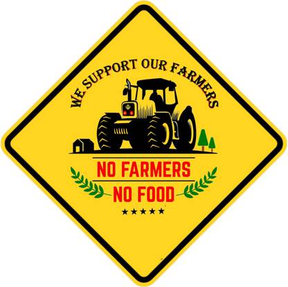 HindK 30.48 cm We support farmers Self Adhesive Sticker