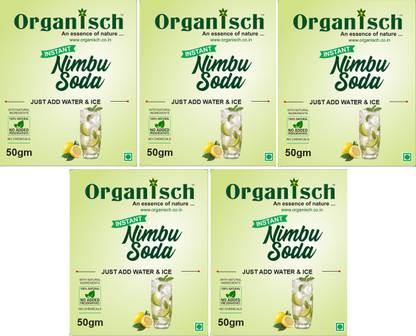 Organisch nimbu soda (lemon Soda) 250 gm - Set of 50 gm x 5 Pouch