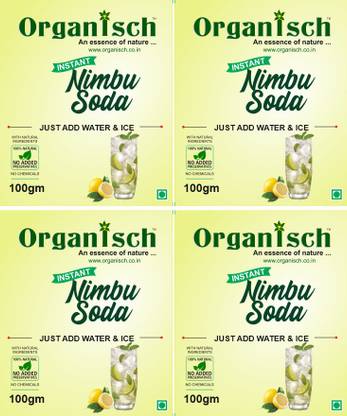 Organisch nimbu soda (Lemon soda) 400 gm - set of 100 gm x 4 Pouch