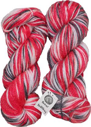 hand Knitting Yarn | Oswal Wool (Red Multi colour) Acrylic Knitting Yarn | Art & Craft Wool Ball (Weight in gm) (200gm)
