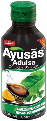 Sapat Adulsa syrup Ayurvedic Formula for Wet and Dry Cough - 100 ml ( Pack of 3)
