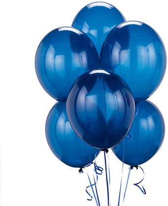 Flyelle Solid Blue Metallic HD Balloons pack of 50 for Birthday decoration, Party decoration Balloon