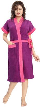 Poorak Purple Pink XXL Bath Robe