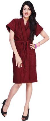 Poorak Maroon XL Bath Robe