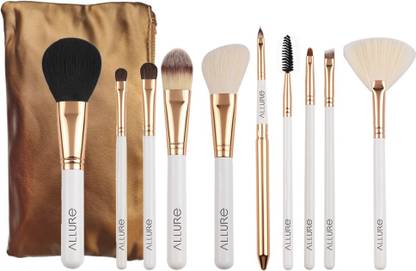 ALLURE Professional Makeup Brush Set (White Gold) with makeup brushes bag