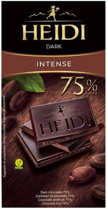 Heidi Dark Chocolate Cocoa 75% Intense Velvety 80g and 85% Extreme More Cocoa Chocolate 80g Imported (100% veg ) Bars