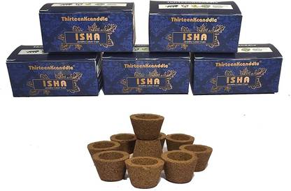THIRTEENKCANDDLE Premium Isha Javadhu Loban Cup Herbs Fragrant Spices Used Color Brown Cup Size 3.3 x 2.3 cm Pack of 10 Dhoop