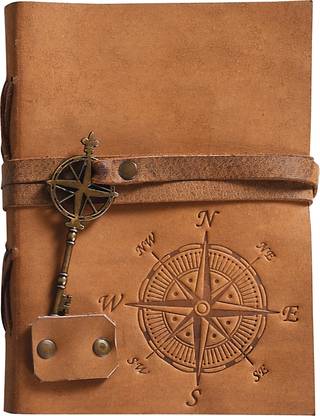 The Vintage Journal Finished Leather Embossed Journal With 100% Recycled Handmade Paper A5 Diary Un-Ruled 200 Pages