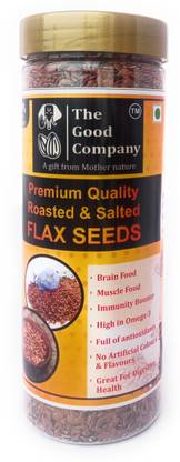 The Good Company premium quality famous kashmiri Roasted and Salted Flax Seeds (1Jar of 250gm each) Roasted Flax Seeds