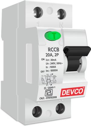 DEVCO 2-Pole-20-Amp (30mA)-RCCB RCC202003 MCB