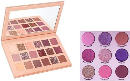 NYN HUDA Blushed Beauty The Nudes Pigmented EyeShadow Palette + Pleasure Matte & Shimmery Obsessions Eye Shadow Palette 27 g