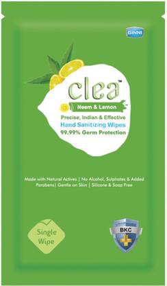 Clea Hand Sanitizing Wipes With 99.99% Germ Killl Formula