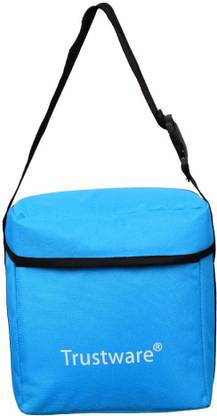 TRUSTWARE Trustware® Milk Basket Bag for Main Door Hanging/Outdoor Gate/Milk Packet Holder (Waterproof Bag with Attached Belt & Hook Loop Tape for Hanging) Colour: Blue Size: Large [22.5 X 10 X 22] cm Grocery Bag