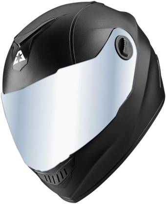 Aaron ALPHA HI-QUALITY MIRROR VISOR FULL FACE BLACK STRIP BLACK 580 MM SIZE-L Motorsports Helmet