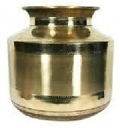 damurhu Pure Brass Pot,Brass GHADA,Brass Matka in Round Shape for Storage and Drinking Water (10 ltrs) Size-8 Brass Kalash