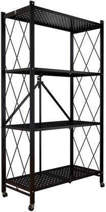 Jivima Containers Kitchen Rack Steel 4 Layer Foldable Rack Containers Kitchen Rack (Steel)