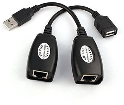 VRISH USB 2.0 to RJ45 Adapter RJ45 LAN Cable Extension Cable USB Extender Over Cat5/Cat5e /Cat6 Cable (Compatible with USB Cameras, Printers, Web Cameras, Keyboard, Mouse Extensions) Wired USB Lan Adapter compatible with Linux, Mac, Windows