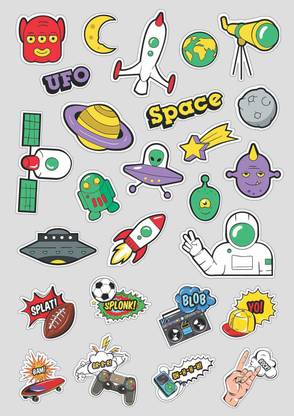CVANU 31 cm Space Astronaut Sticker Self Adhesive Sticker