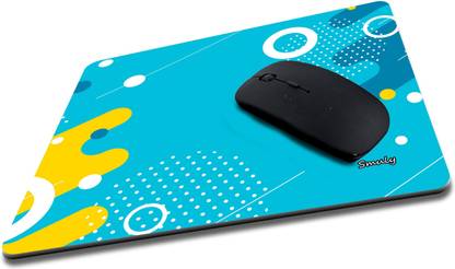 qivee yellow and blue abstract Mouse Pad Non-Slip Rubber Base Mouse pad for Laptop & Desktop Non Slip Base Mousepad