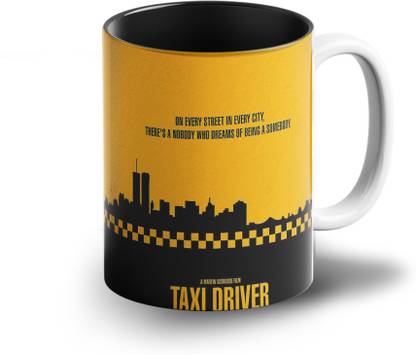 Prink Taxi Driver Inner Black Printed Coffee| Taxi Driver Hollywood Movie Ceramic Coffee Mug