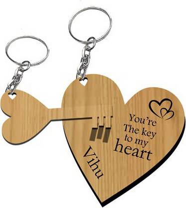 REE GIFTS Personalised Heart Keychain With Message Key Chain