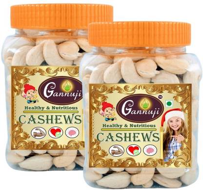 Gannuji Pemium 100% Natural Unpolished Special W-180 Whole Cashew Kernels Cashews