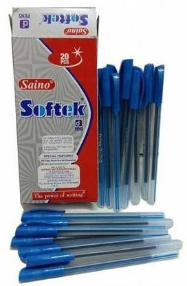 mehtab Saino Softek Use & Throw Ball Point Pens (Blue) - Pack of 100 Ball Pen