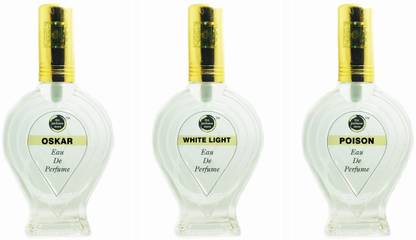 The perfume Store OSKAR WHITE LIGHT POISON Regular Pack of 3 Eau de Parfum  -  180 ml