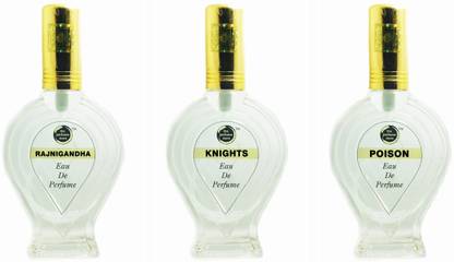 The perfume Store RAJNIGANDHA KNIGHTS POISON Regular Pack of 3 Eau de Parfum  -  180 ml