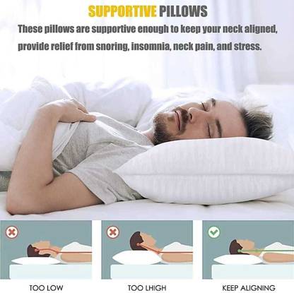 GREAT FOAM FIBRE SOFT PILLOWS Microfibre Solid Sleeping Pillow Pack of 2