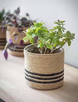 Beautiful Home Jute Planter Pots/Storage Basket, Multi-Purpose Basket Plant Container Set