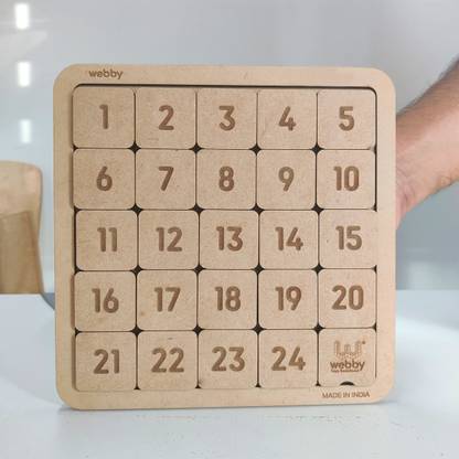 Webby Counting Number Slide Game, Brain Teaser Wooden Puzzle