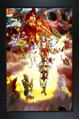RV SALES Lord Krishna Virat Roop Religious Frame