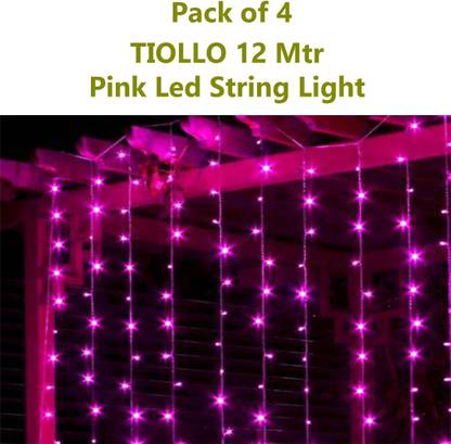 Tiollo 100 LEDs 10.01 m Pink Steady Bulb Rice Lights