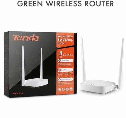 TENDA N301 Wireless-N300 Easy Setup Router (White, Not a Modem) Router 2.4 GHz 1200 Mbps Wifi Speed Single Band Internal & External Antenna Access Point Mode