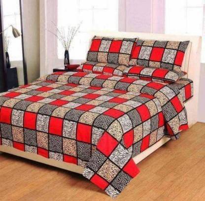 Welshop Microfiber Double Flat 145 TC Printed Bedsheet