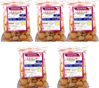 e-Millet Foxtail Millet Sweet pops - Coconut Buds pack of 55g x 5 nos