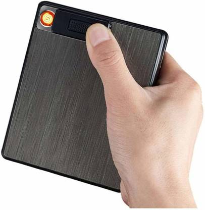 Huayue ™ Yanwei Book Design Focus Box Lighter | 20 Pc Cigarette Storage Holder | Heavy Metal | Ignition Coil Start 100 To 150 Times After Battery Full Charged Cigarette Lighter