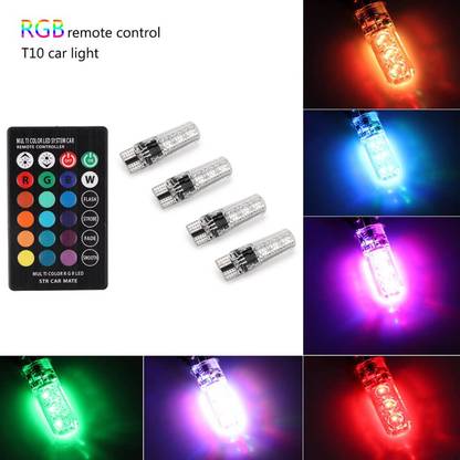 Selifaur MT2 Multicolor T10 LED Light | MotorCycle Fancy Light | 2Pcs LED Parking Bulb with IR Remote Controler For Bike and Scooty Parking Light Motorbike, Car LED (12 V, 3 W)