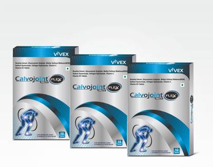 Calvojoint Flex V-D3 Glucosamine, MSM, Rosehip Joint Flexibility|Pain Relief|Pack of 3x10 Tab