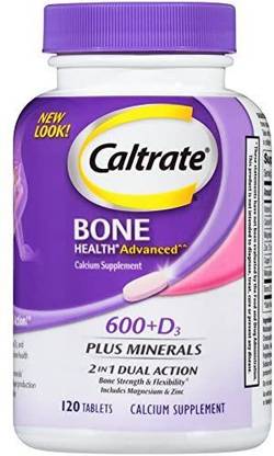 Caltrate 2 in 1 DUAL ACTION, 600+D3 Plus Minerals, 600 mg - 120 Count