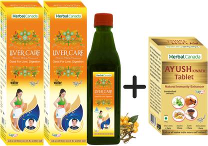 Herbal Canada Liver Care ( Pack of 2 )| Get Ayush Kwath Tab |Ayurvedic Liver Protector and Detoxifier | 100% Natural