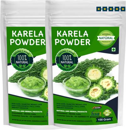 NATURAL AND HERBAL PRODUCTS Karela Powder | Bitter Melon | Bitter Gourd | Momordica Charantia For Skin Care(Face Mask, Evens Skin Tone), Hair Care, Diabetes, Weight Loss and Immunity Booster.