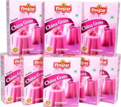 Five Star Instant China Grass Mix Raspberry (100g x 8) China Grass Powder
